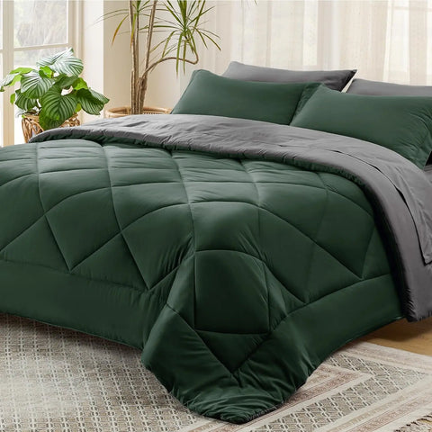 Bedsure Comforter Set - Reversible Queen Bed in a Bag with Comforters, Sheets, Pillowcases Queen King Full Twin