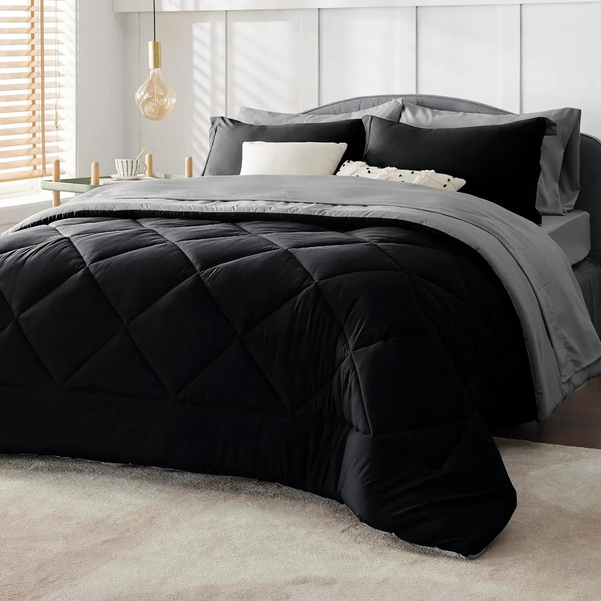 Bedsure Comforter Set - Reversible Queen Bed in a Bag with Comforters, Sheets, Pillowcases Queen King Full Twin