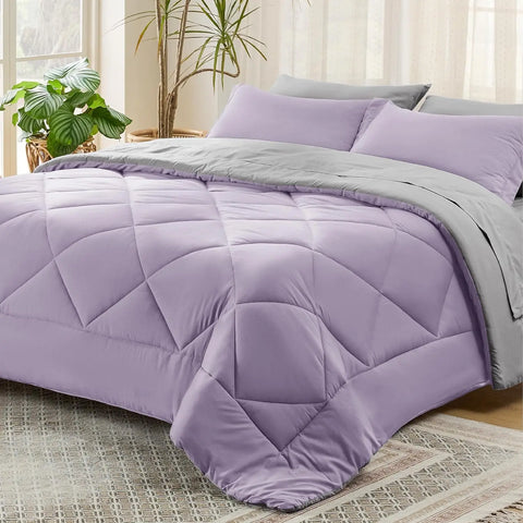 Bedsure Comforter Set - Reversible Queen Bed in a Bag with Comforters, Sheets, Pillowcases Queen King Full Twin