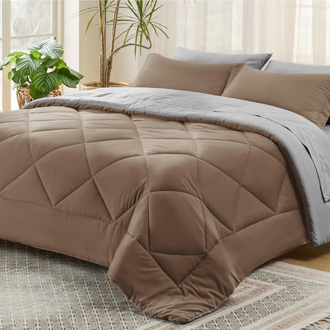 Bedsure Comforter Set - Reversible Queen Bed in a Bag with Comforters, Sheets, Pillowcases Queen King Full Twin