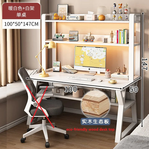 Computer Study Desk With Storage Bookshelf Office Workstation Organizer Desk for Home Students Professionals Length 100/120cm