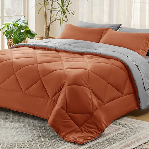 Bedsure Comforter Set - Reversible Queen Bed in a Bag with Comforters, Sheets, Pillowcases Queen King Full Twin