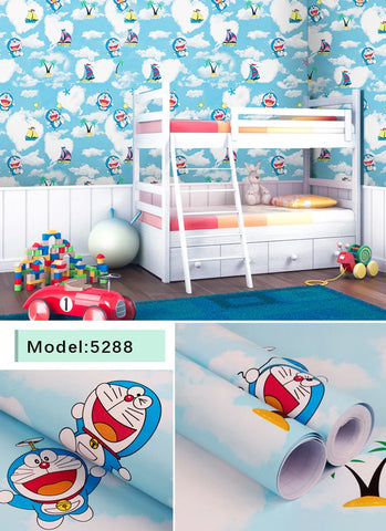 Sevenland Self Adhesive Waterproof Cartoon Pattern Kitchen Cupboard Cabinet PVC Wallpaper Wall Sticker Home Decor Cute