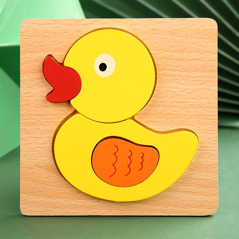 High Quality 3D Wooden Puzzle Baby Cartoon Animal Traffic Jigsaw  Early Learning Cognition Game Puzzle Toys for Children