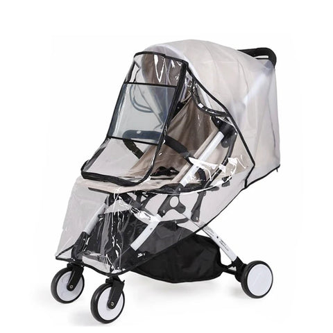 EVA Baby Stroller Accessories Waterproof Rain Cover Transparent Wind Dust Shield Zipper Open For Pushchairs Raincoat