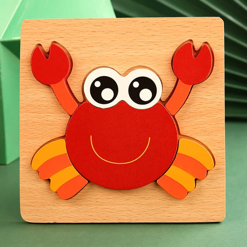 High Quality 3D Wooden Puzzle Baby Cartoon Animal Traffic Jigsaw  Early Learning Cognition Game Puzzle Toys for Children