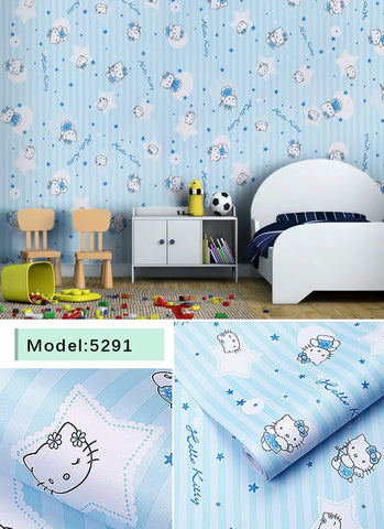 Sevenland Self Adhesive Waterproof Cartoon Pattern Kitchen Cupboard Cabinet PVC Wallpaper Wall Sticker Home Decor Cute