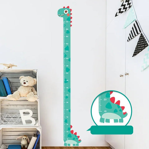 Cartoon Animals Height Measure Wall Sticker Unicorn Dinosaur Wallpaper For Kids Room Nursery Child Growth Ruler Growth Chart