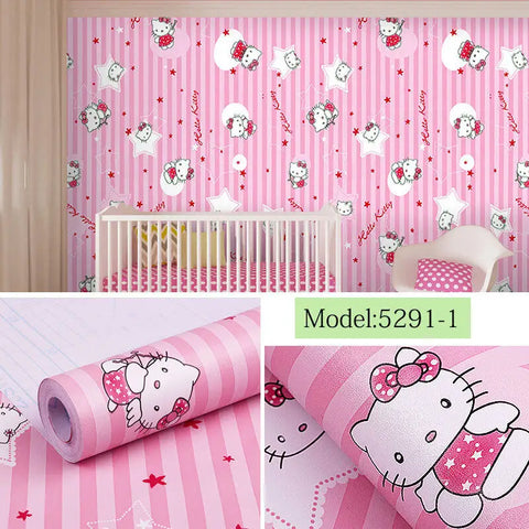 Sevenland Self Adhesive Waterproof Cartoon Pattern Kitchen Cupboard Cabinet PVC Wallpaper Wall Sticker Home Decor Cute