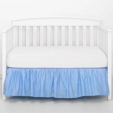 Top Selling Well Made Crib Bed Skirt Add White Top Sheets -4 Sides Pleated Ruffles for Baby Boys Girls Toddler Nursery Bedspread