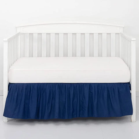 Top Selling Well Made Crib Bed Skirt Add White Top Sheets -4 Sides Pleated Ruffles for Baby Boys Girls Toddler Nursery Bedspread
