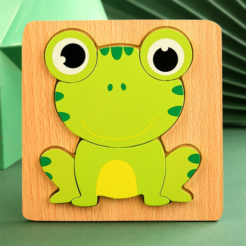 High Quality 3D Wooden Puzzle Baby Cartoon Animal Traffic Jigsaw  Early Learning Cognition Game Puzzle Toys for Children