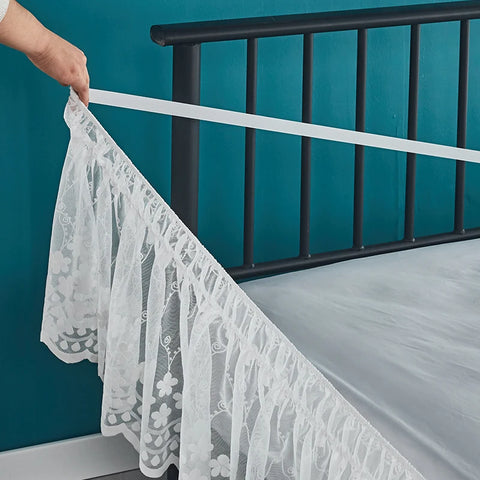 Top Selling Pretty Design 18 Inch Drop Delicate Ruffles Floret Lace Bed Skirt With Strong Elastic Belts-Women/Lady/Girls Love