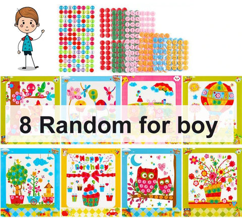 8Pcs/5pcs Kids DIY Button Stickers Drawing Toys Handmade School Art Class Painting Drawing Craft Toys Children Early Educational