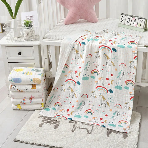 Cotton Baby Bath Towel Boys Girls Towel Blanket For Newborn Baby Bathrobe 4 Layers Gauze Washcloth Infant Swaddle