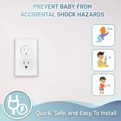 10pcs Outlet Covers, American Standard Baby Proofing Safety Child Secure Electric Plug Protectors