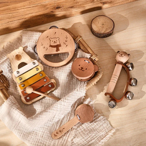 Musical Montessori Toys Baby Toys Rattle Bell Drum Xylophone Percussion for 0 3 Year Kids Early Educational Instruments Toys
