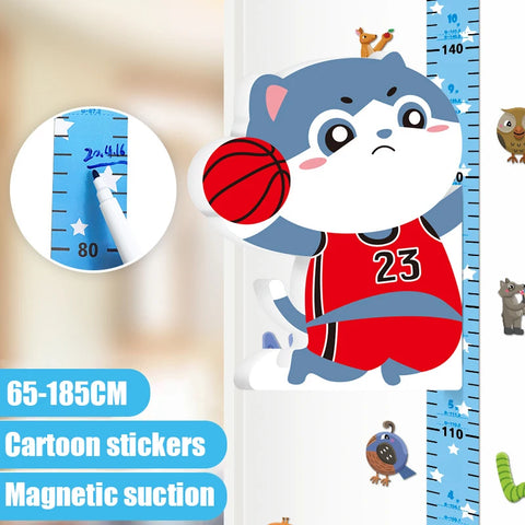 Removable 3d Three-dimensional Cartoon Height Stickers Self-adhesive Children's Magnetic Suction Baby Height Wall Stickers