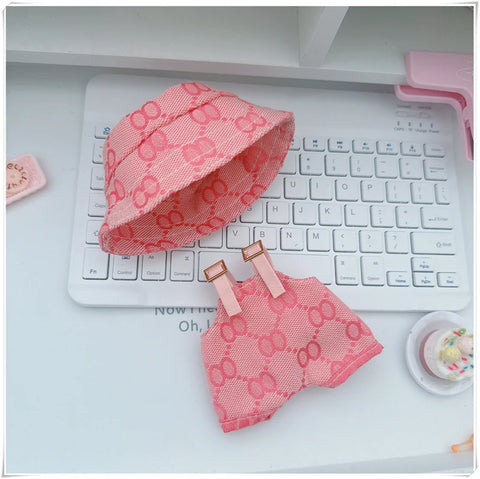 For Labubu 15-17 cm v1v2 Outfit Accessories Mini Hat Overalls Set Decoration Small Clothes Children's Toys Birthday Gift