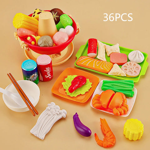 Kids Pretend Play Kitchen Toys Simulation Food Barbecue Cooking Toys Children Educational Play House Interactive Toys For Girl