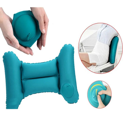 Inflatable Travel Nursing Waist Pillow, Blow Up Lumbar Body Back Support Pillow for Airplane Long Flight Journey Travel Airplane