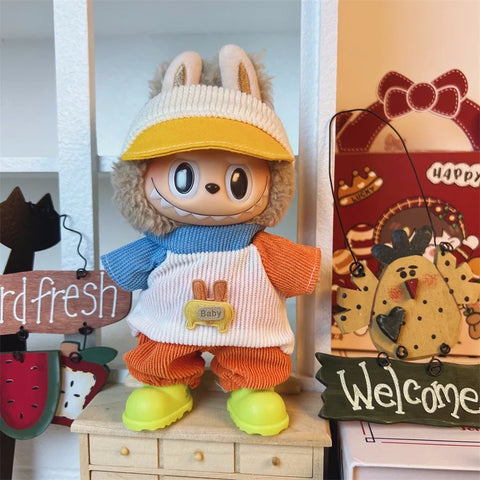 【No Shoes】For 15cm Labubu Stylish Outfit Clothes Sports & Leisure Suit  Labubu Outfit Accessories Labubu Ropa