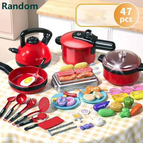 Children's simulated high-simulation details cooking toys, home school use chef pretend play set suitable for 3 4 5 years old bo