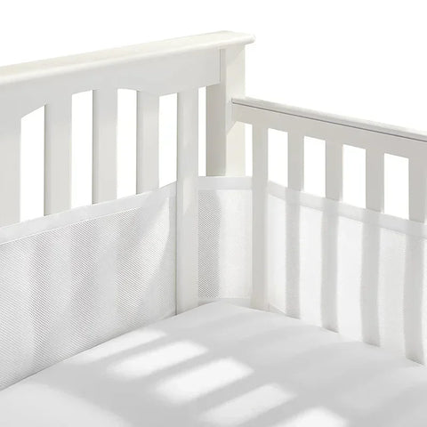 Baby Breathable mesh bed liner fits 4 panel crib sandwich breathable bed around baby fence