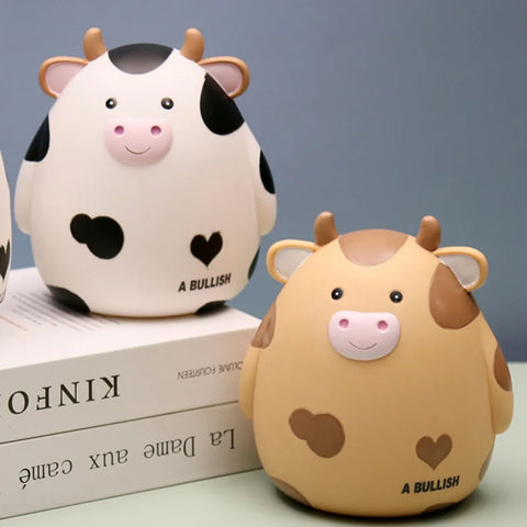 1PC Cute Cow Piggy Bank Money Plastic Coin For Attracting Money Jar Coins Money Box Large Savings Box Coins Child Brithday Gift