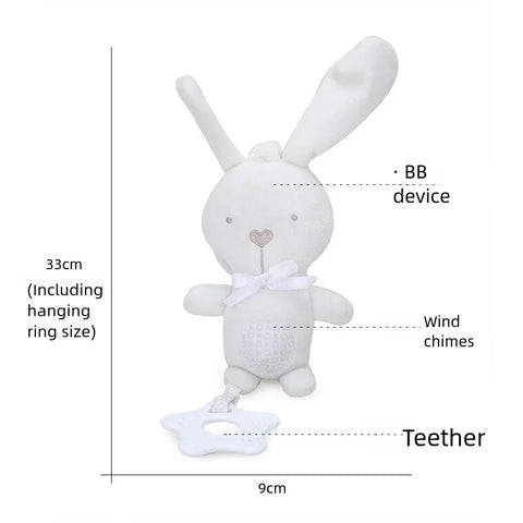 Newborn Baby Sensory Hanging Rattles Soft Early Learning Toys Kids Plush Stroller Infant Car Bed Crib with Teether for Toddlers