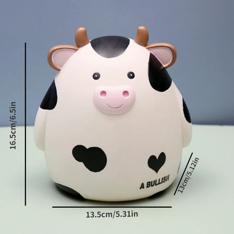 1PC Cute Cow Piggy Bank Money Plastic Coin For Attracting Money Jar Coins Money Box Large Savings Box Coins Child Brithday Gift