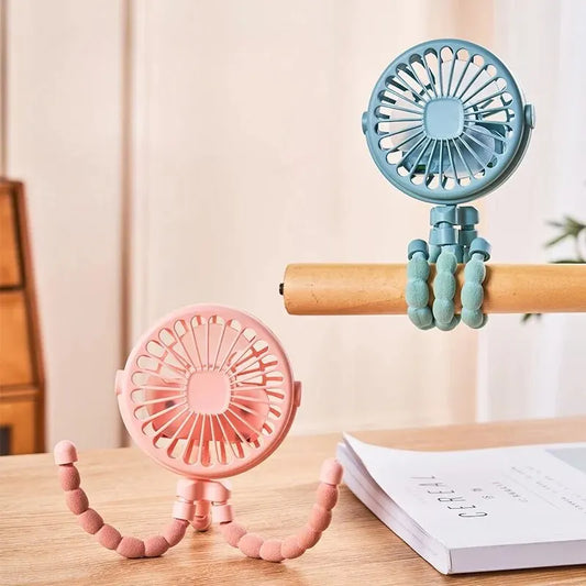 Multi Functional Student Baby Stroller Portable USB Rechargeable Lithium Battery Octopus Mini Fan