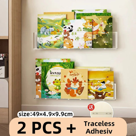 Acrylic Picture Book Display Stand Bookshelf Children's Wall Behind the Door Reading Magazine Storage Wall Hanging Bookshelf