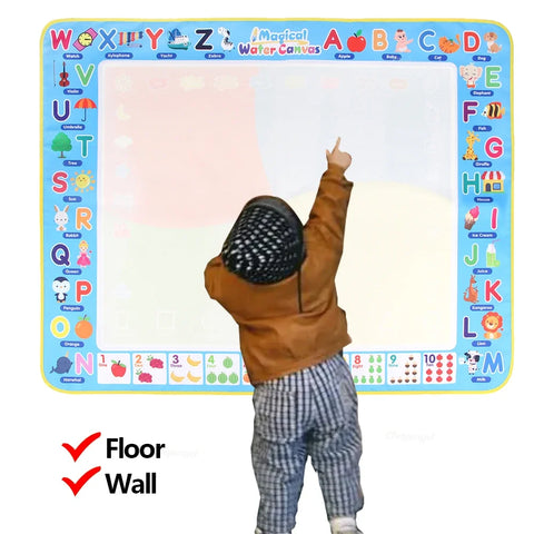 100x80CM Magic Water Drawing Mat with Reusable Magic Pens Doodle Montessori Painting Board Educational Toys Kids Gifts 39X31in