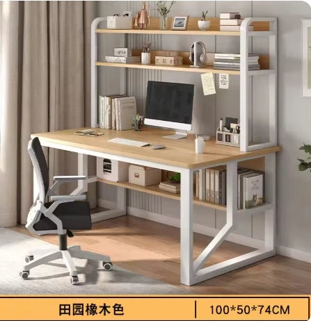 Computer Study Desk With Storage Bookshelf Office Workstation Organizer Desk for Home Students Professionals Length 100/120cm