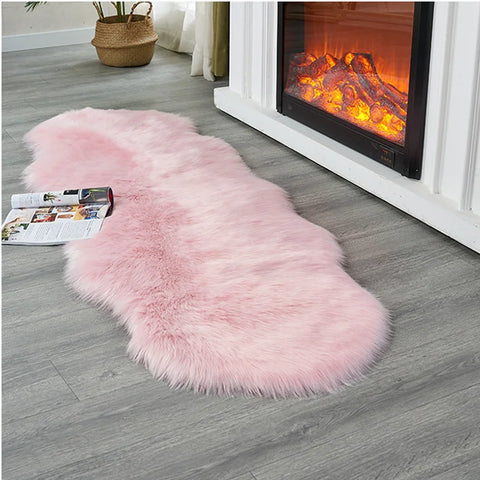 FORSWAN Soft White Faux Fur Area Rugs Kids Living Room Bedroom Shaggy Floor Chair Mat Home Decor Sheepskin Plush Bedside Carpet