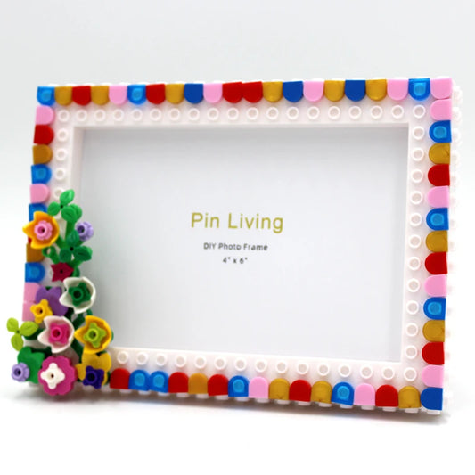 Pinliving 1PC Flower Graden Photo Frame,Simple Color Block DIY Picture Frame For Home Decoration,Family Activity Gift