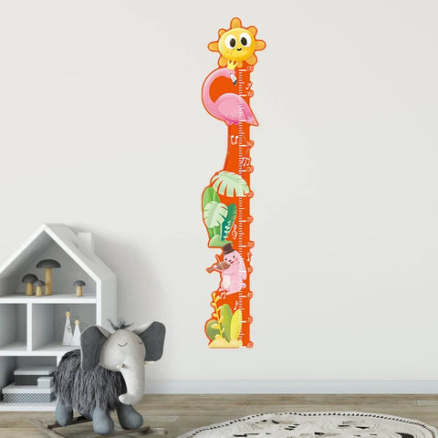 Cartoon Animals Height Measure Wall Sticker Unicorn Dinosaur Wallpaper For Kids Room Nursery Child Growth Ruler Growth Chart