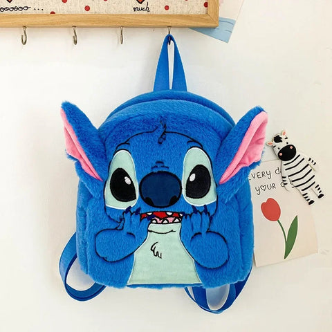 Disney Stitch Plush New Cartoon Backpack Fashion 3d Mini Women's Backpack Large Capacity Cute Children's Schoolbag High Quality