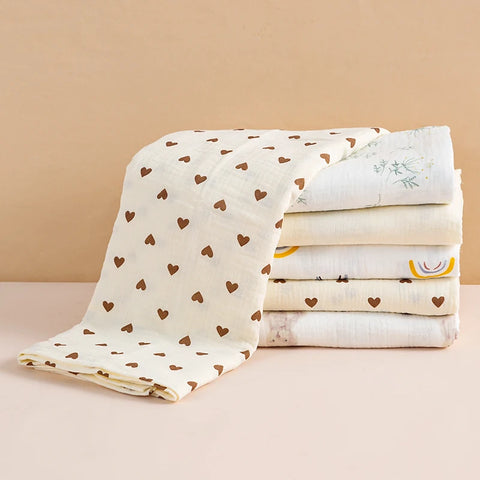 100X100cm Baby Receive Blanket for Newborn Cotton Muslin Swaddle Blanket Bedding Infant Bath Towel Baby Items Mother Kids