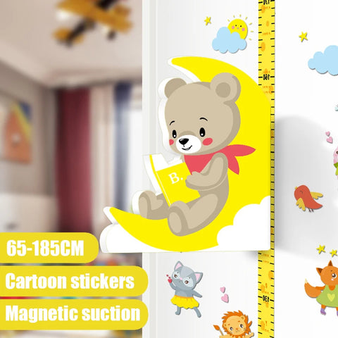 Removable 3d Three-dimensional Cartoon Height Stickers Self-adhesive Children's Magnetic Suction Baby Height Wall Stickers