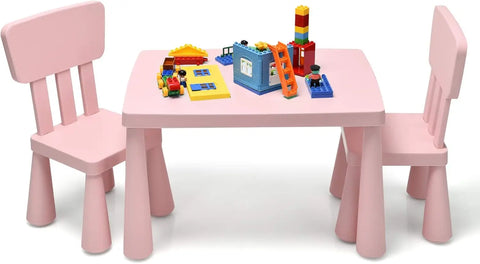 Kids Table and Chair Set For Toddler, Plastic Children Activity Table for Reading, Drawing, Snack Time, Arts Crafts, Preschool