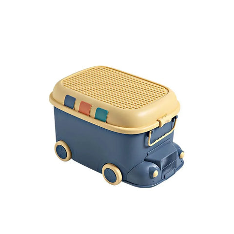 Building Block Storage Box Baby Clothes Sorting Box with Pulleys Cute Cartoon Snacks Container Toy Organizer Boite De Rangement