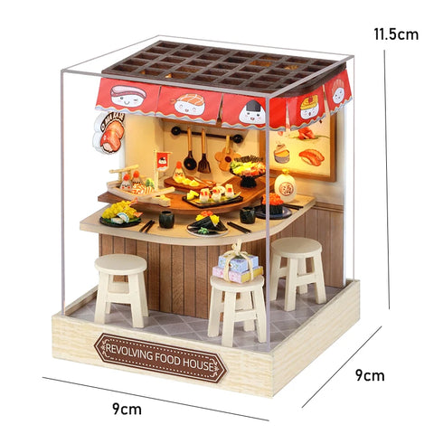 Milk Tea Mini Doll House DIY Kit For Making Room Toys Handmade 3D Puzzle Assembled Toys Birthday Gifts Wooden Crafts Dollhouse