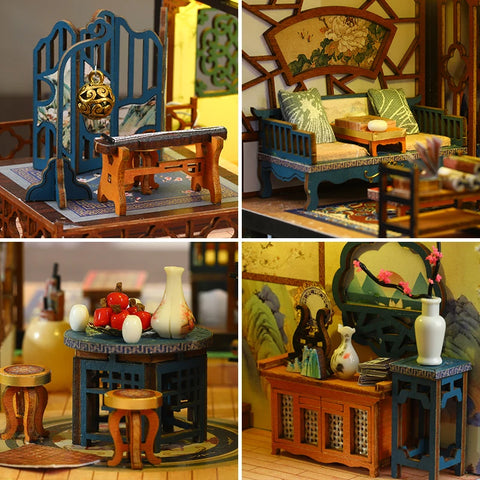 DIY Big Doll House Wooden Miniature Furniture Dollhouse Handmade Case Model Assembly Toys for Children Girls Birthday Gifts 2014