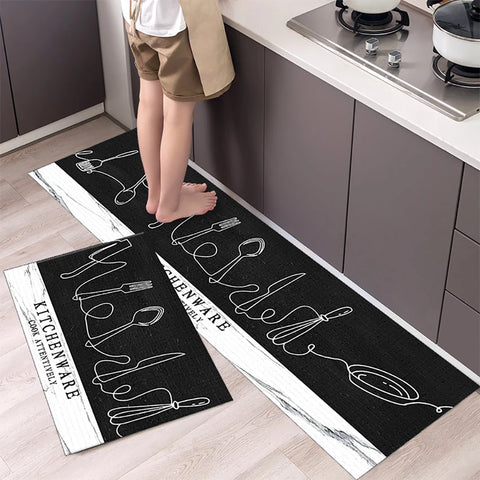 Non-slip Kitchen Mat Long Rugs Crystal Velvet Carpet for Living Room Absorbent Foot Mats Bedroom Doormat Alfombra Small Rugs