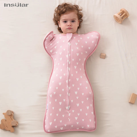 INSULAR Baby Sleeping Bag Newborn Baby Swaddle Sleeveless Sleep Sack Summer Thin Cotton Soft 2-Ways Zipper Diaper Changing