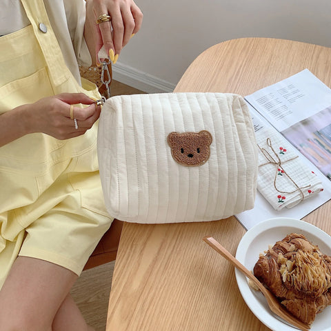 Ins Cotton Diaper Bag for Stroller Hanging Bag Baby Items Nappy Caddy Organizer Mommy Bag Zipper Cute Women Makeup Bag Kids