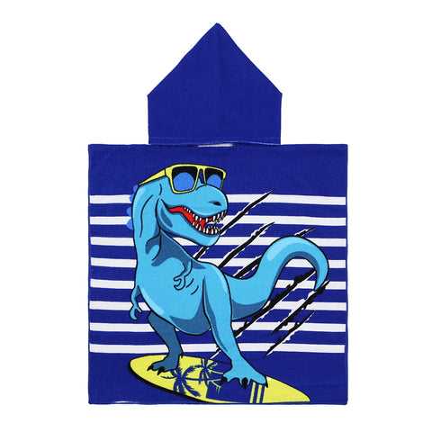 Baby Cartoon Printing Bathrobe Girls Unicorn Beach Towel Boy Shark Dinosaur Bath Towel Kids Hooded Cape Towel Children Bath Item