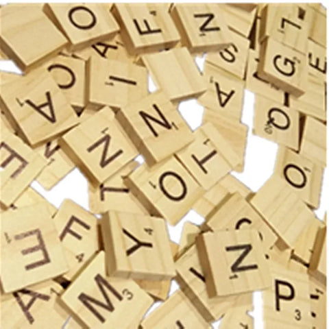 100Pcs Wooden Scrabble Letter Alphabet Craft Wooden Decoration for Home Wedding Party DIY Ornaments Digital Puzzle Kids Toy